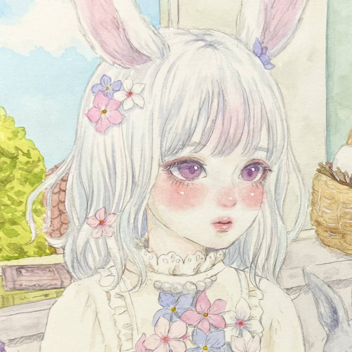 Yahoo!オークション - オリジナル 創作 水彩画 透明水彩 うさぎ Yahoo!オークション - オリジナル 創作 水彩画 透明水彩 うさぎ