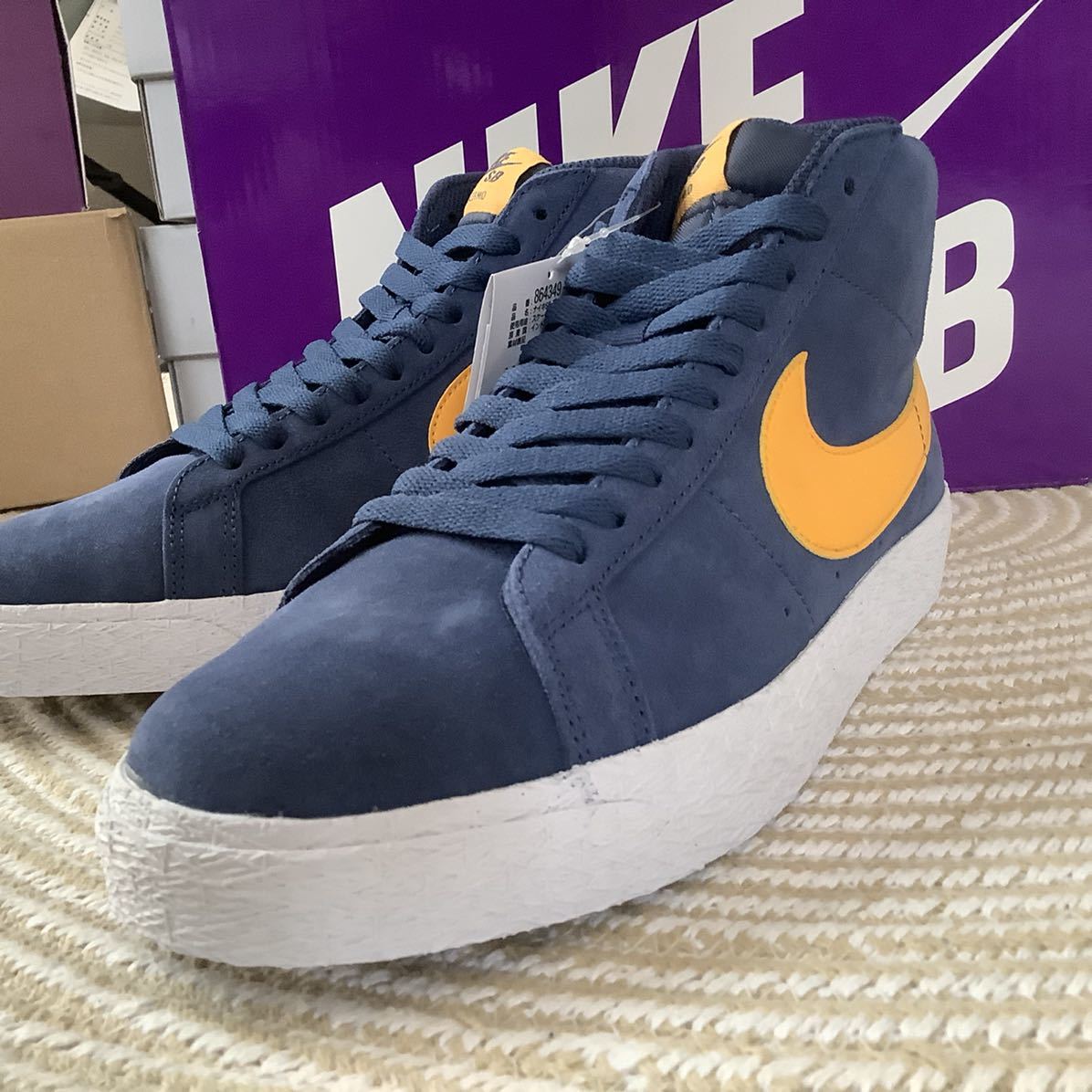 27.5cm 希少ミシガンカラー！NIKE Blazer MID ナイキ ブレザー ネイビー イエロー SB スエード 新品未使用_画像2