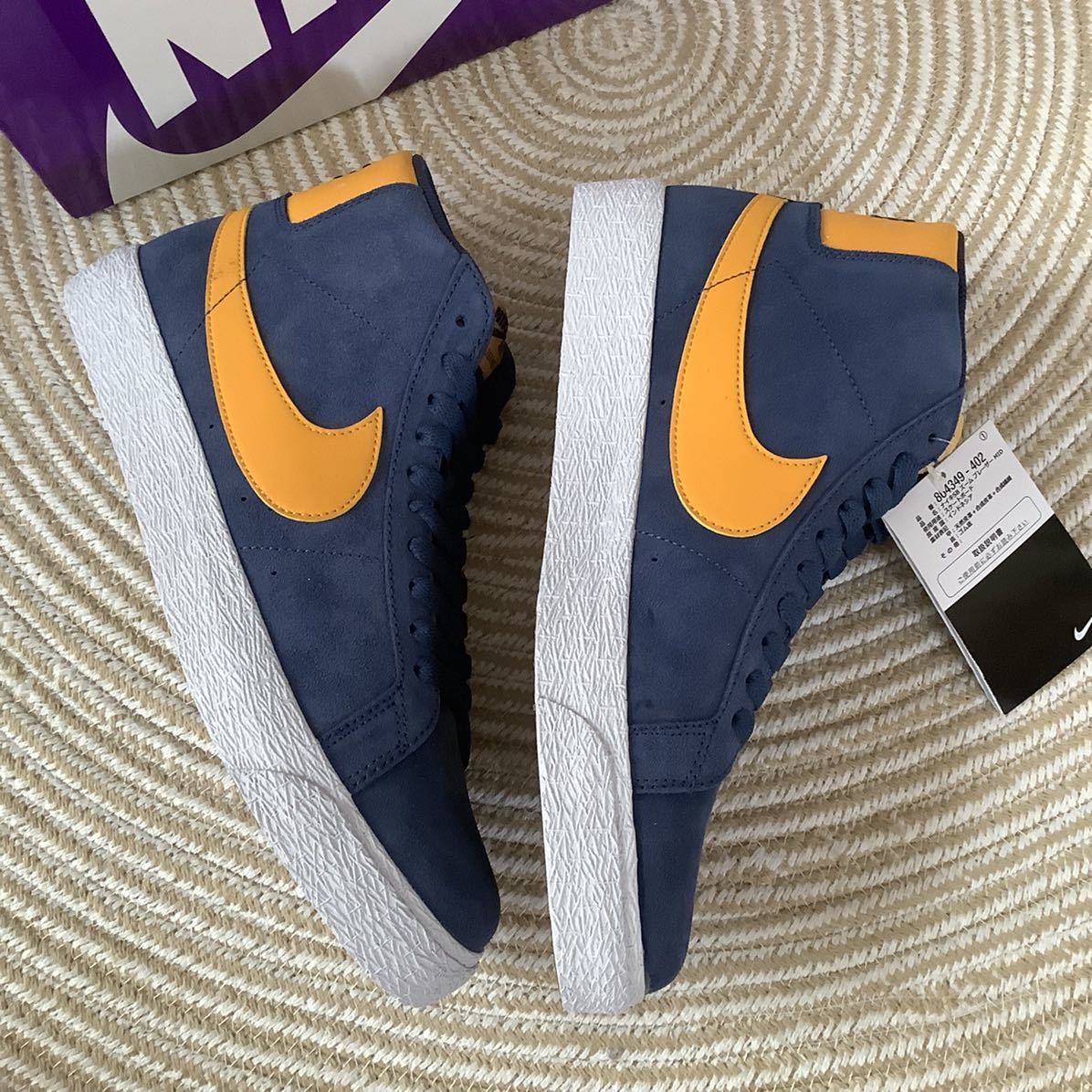 27.5cm 希少ミシガンカラー！NIKE Blazer MID ナイキ ブレザー ネイビー イエロー SB スエード 新品未使用_画像4