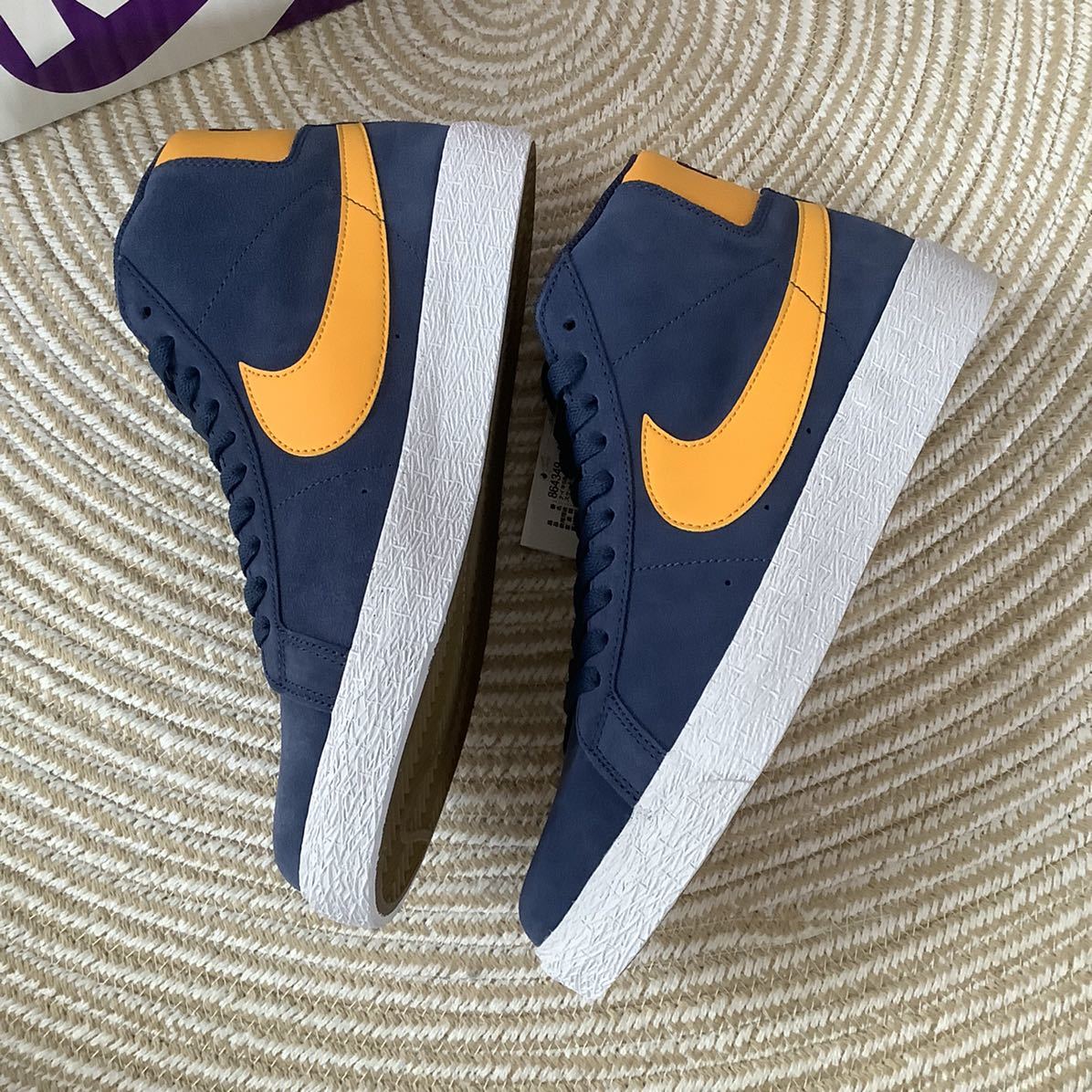 27.5cm 希少ミシガンカラー！NIKE Blazer MID ナイキ ブレザー ネイビー イエロー SB スエード 新品未使用_画像3