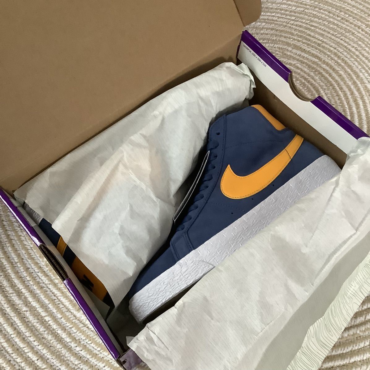 27.5cm 希少ミシガンカラー！NIKE Blazer MID ナイキ ブレザー ネイビー イエロー SB スエード 新品未使用_画像7