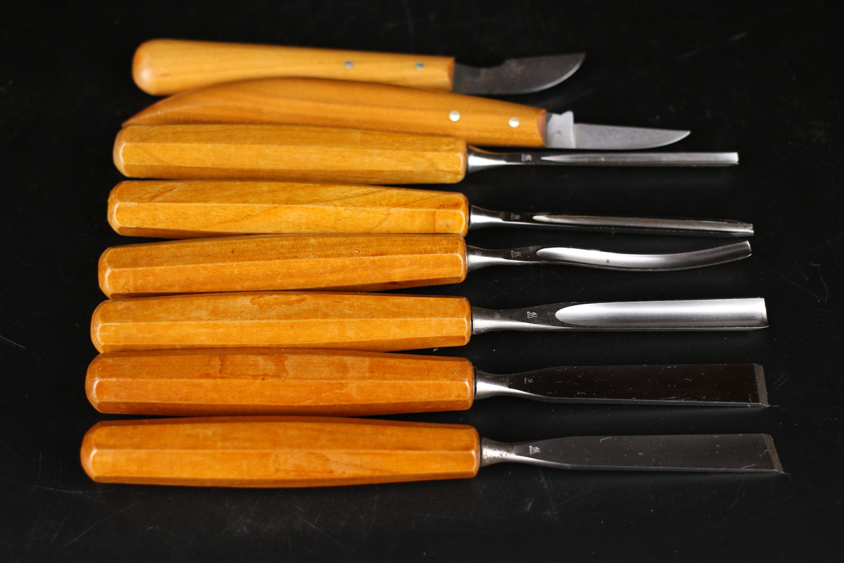 Set of 4 Wood Carving Knives in Tool Roll BeaverCraft S09