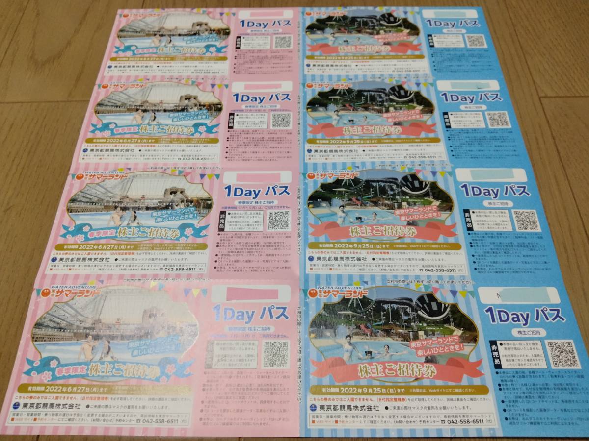 東京サマーランド 株主ご招待券 1シート (サマーランド株主ご招待券4