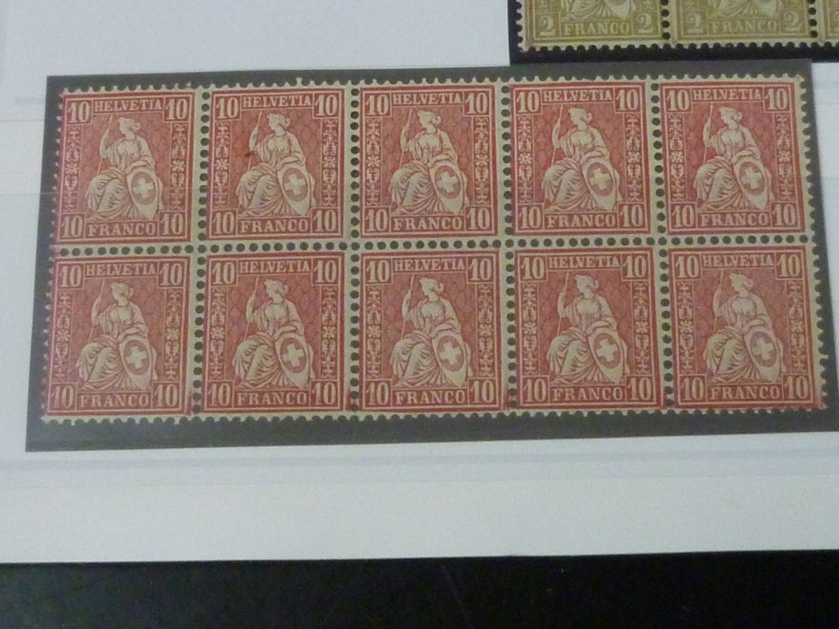 22SE　A　№15　スイス切手　1881年　SC#60-62・64-66　各種　ブロック　計9点　未使用NH・OG　【SC評価 $280++】_画像3