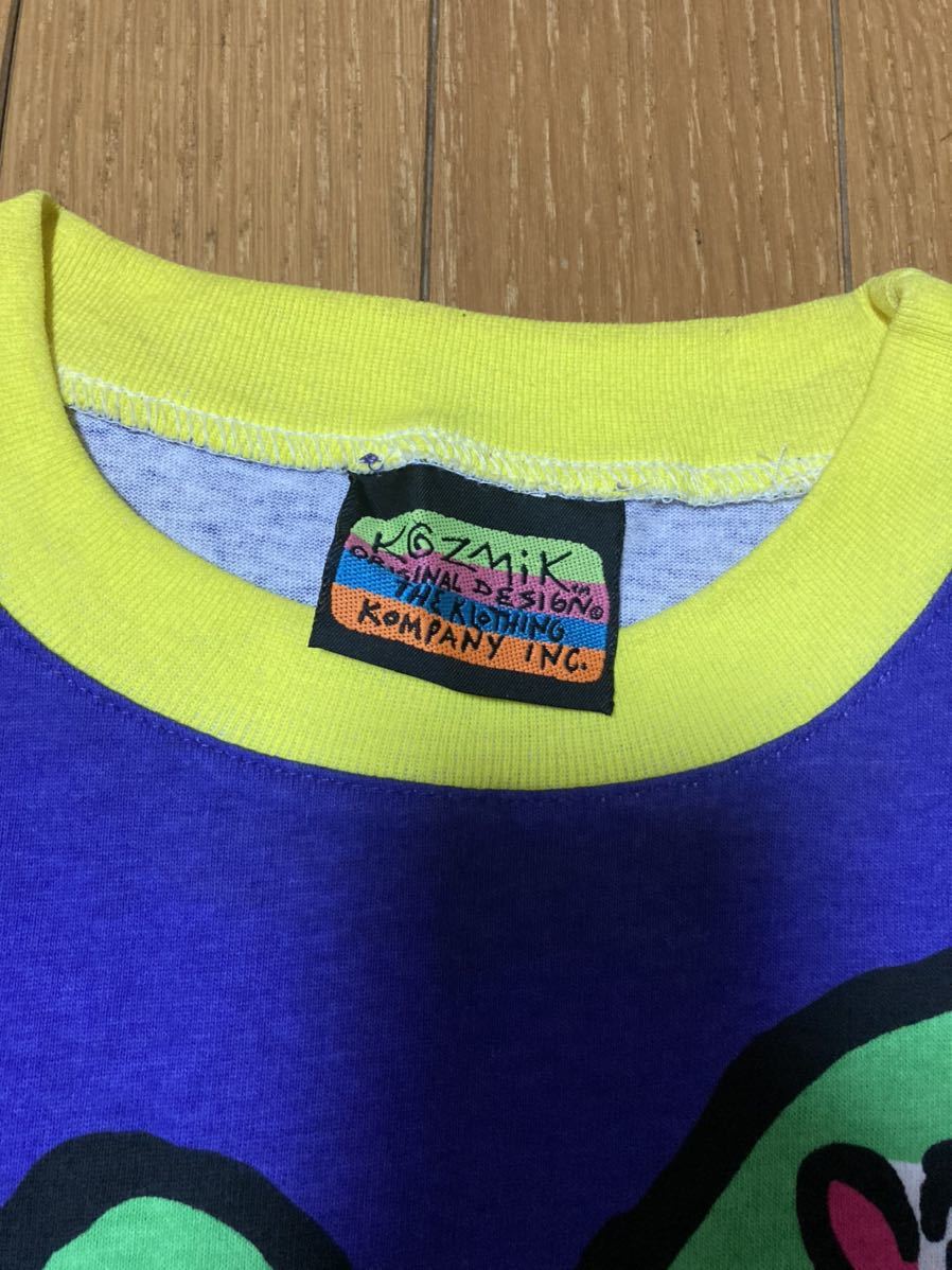 デッドストック USA製 KOZMIC Tシャツ XL DEAD 80s 90s ビンテージ 大判 総柄 マルチプリント 3