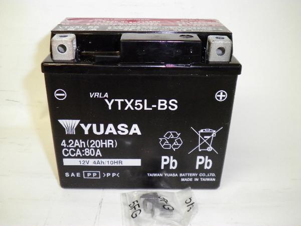 台湾 ユアサ YUASA YTX5L-BS 互換 DTX5L-BS FTX5L-BS GTX5L-BS 初期充電済 即使用可能 アドレス110 アドレスV100 グランドアクシス_画像2