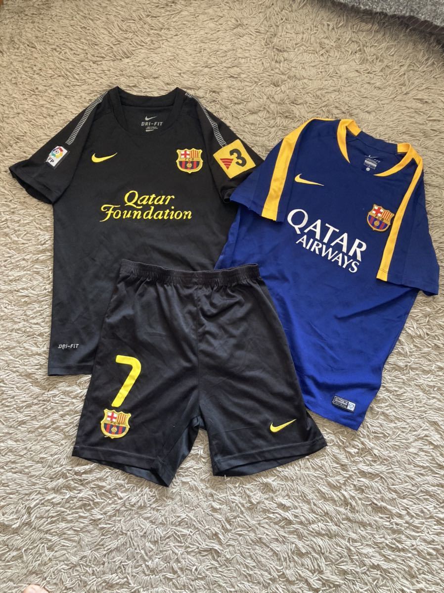 3点セット　上下セット 子供用　ナイキ NIKE バルセロナ ダビド　ビジャ　&　QATAR AIRWAYS サッカーユニホーム サッカー　フットサル