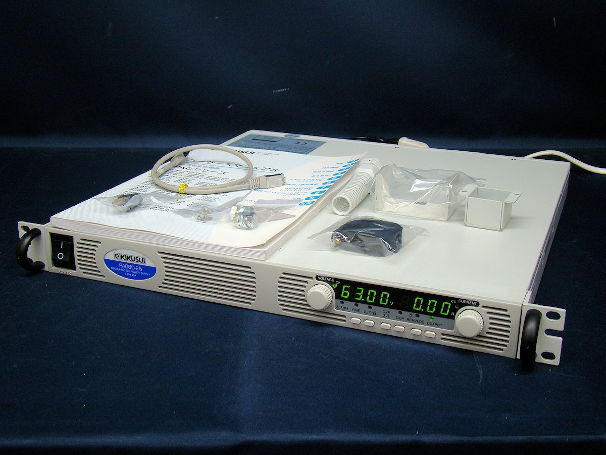 KIKUSUI 菊水 PAG60-25 薄型可変スイッチング電源 DC/直流安定化電源 0～60V 0～25A 1500W 中古
