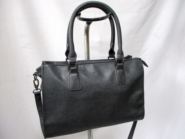 【O598】EMODA/エモダ◇2way ハンドバッグ　BK　斜め掛け　W34.5cm_画像1