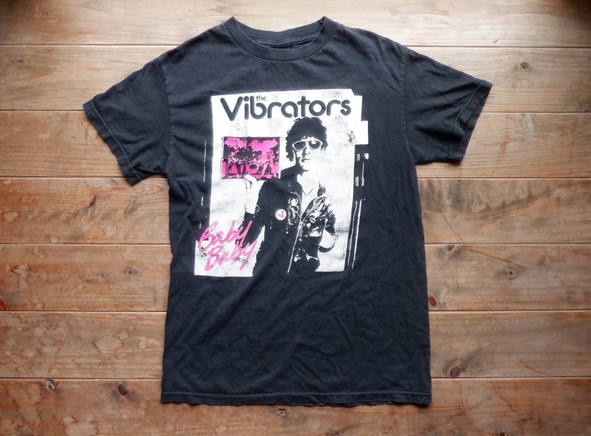 送料無料♪90's USA製The Vibrators Baby Baby ビンテージTシャツ バンドT ブラック M相当 ヴァイブレイターズ USED古着 PUNK