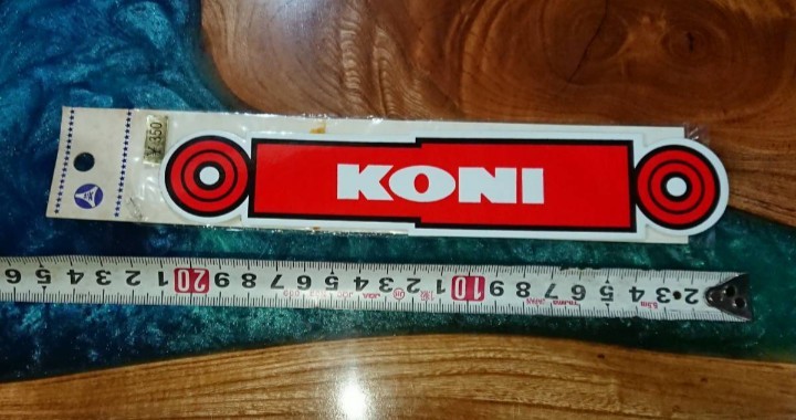 4 当時物 コニー ステッカー 新品 koni Z1 Z2 Z750RS Z750FX Z400FX KH250 KH400 350SS GS400 GT380 CB400F CB750K 細巻き ウイング_画像1