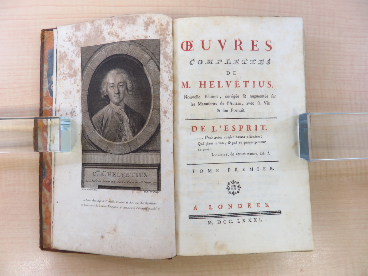 エルヴェシウス『Oeuvres complettes de M. Helvetius』(全5冊揃 エルヴェシウス『Oeuvres complettes de M. Helvetius』(全5冊揃
