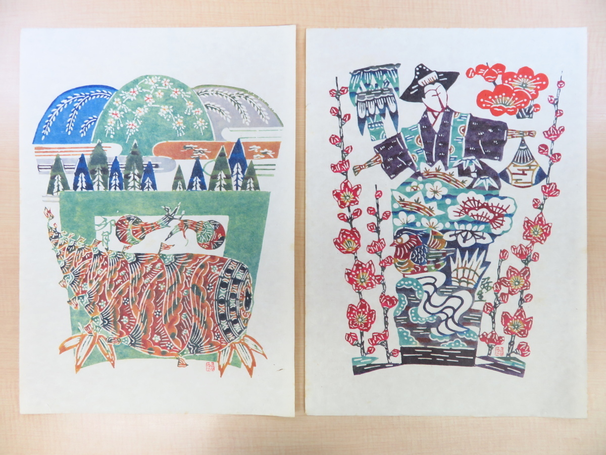 小島悳次郎『絵暦拾弐帖』(作品全12枚揃)昭和50年代頃 小島悳次郎『絵暦拾弐帖』(作品全12枚揃)昭和50年代頃