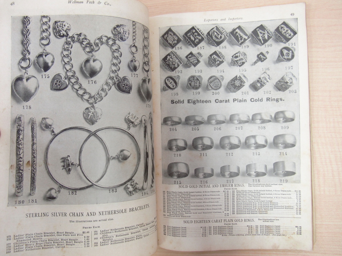 カリフォルニア宝石商カタログ『JEWELRY CATALOGUE 1900 WELLMAN PECK&Co.』戦前期中国奉天鐘楼・鈴木淡海堂支店旧蔵_画像7