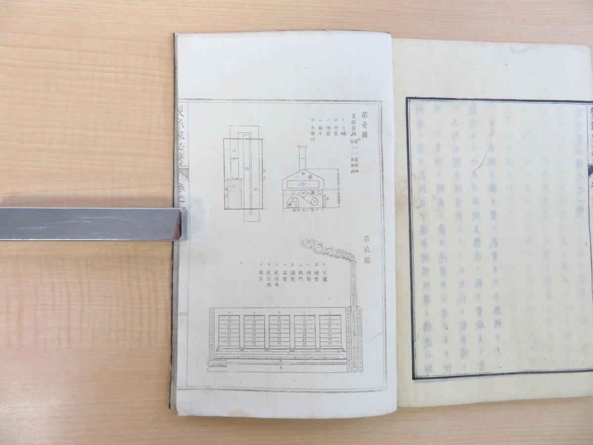  Nagai guarantee .[ made thread house certainly .](2 pcs. = on * middle volume ) Meiji 17 year have ... silk thread manufacture technology paper .. technical manual Meiji era peace book@. copperplate engraving .. great number go in 