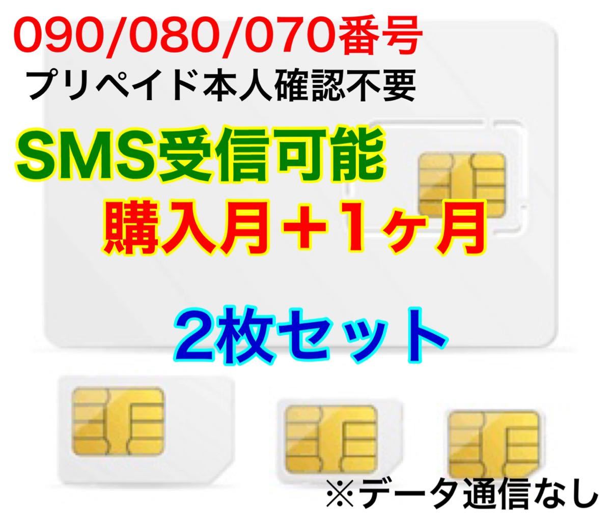 プリペイドSIM SMS受信可能SIM 2枚セット