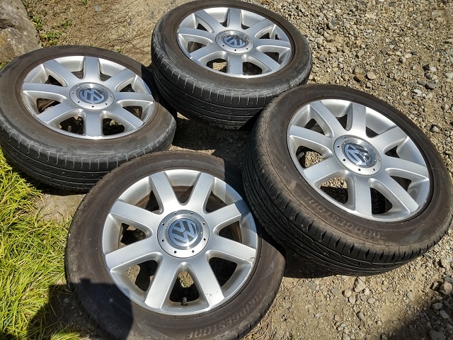 即決 VW ゴルフ5 GOLF5 GOLFⅤ 純正 タイヤ・ホイールセット 205/55R16 4本 近隣手渡し希望 実費手渡し可_画像2