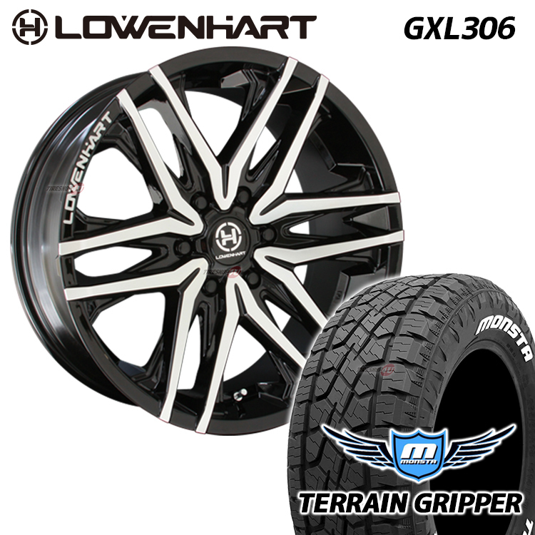 【値下げ】 TERRAIN MONSTA +10 6/139.7 20x8.5J GXL306 LOWENHART レーベンハート 4本セット GRIPPER FJ ハイラックス AT ホワイトレター 285/50R20 ラジアルタイヤ