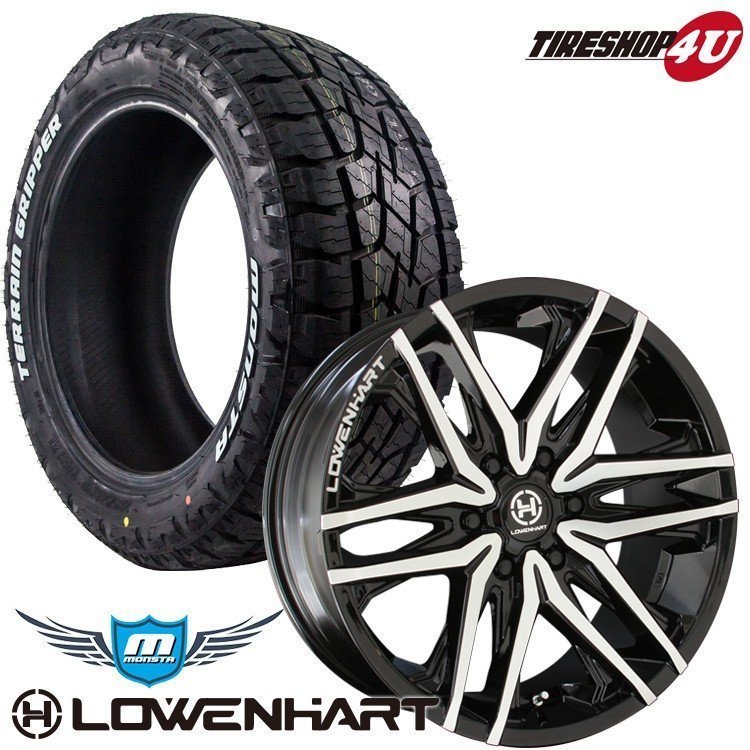 4本セット レーベンハート LOWENHART GXL306 20x8.5J 6/139.7 +10 MONSTA TERRAIN GRIPPER 285/50R20 ホワイトレター AT ハイラックス FJ_画像2