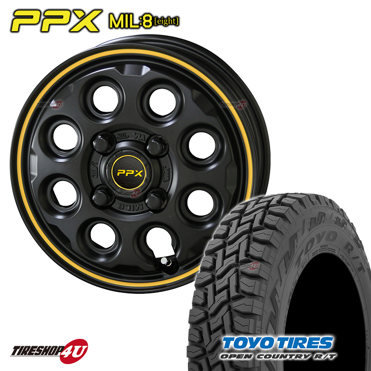 4本セット PPX MIL8 MIL:8 16x6.0J 4 100 40 ブラック TOYO OPEN