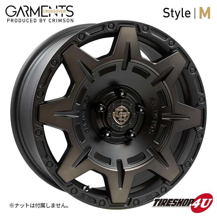 4本セット GARMENTS Style M 17X7.0J 5/114.3 +35 MUDSTAR radial M/T 225/65R17 ホワイトレター ガーメンツ ハリアー エクストレイル RAV4_画像3