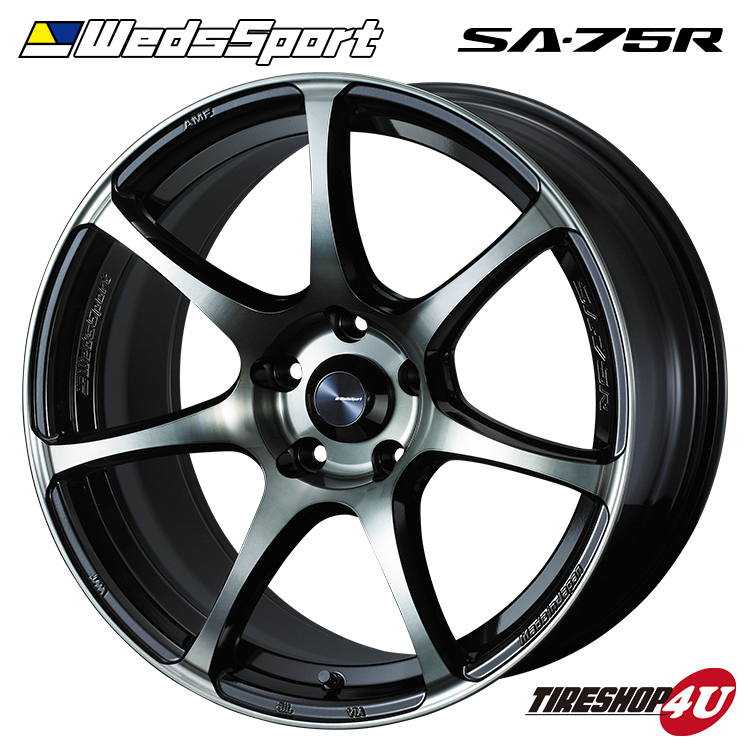 タイヤホイール 4本セット WEDS SPORT ウェッズスポーツ SA-75R SA75R 17x7.0J 5/114.3 40/48/53 WBC 225/55R17 リーフ アクセラ など_画像2