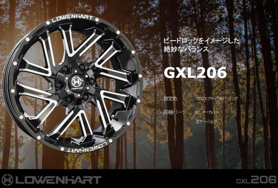 4本セット LOWENHART GXL206 レーベンハート 17x8.0J 6/139.7 +20 トーヨー オープンカントリー R/T RT 265/70R17 FJ ハイラックス プラド_画像4