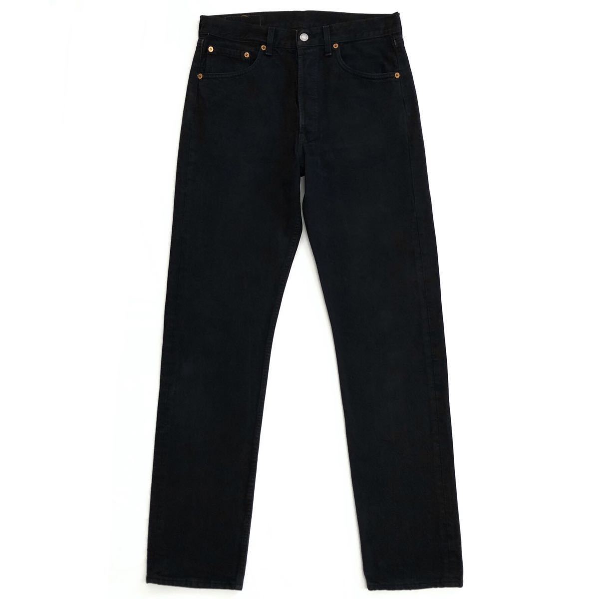 90s EURO【Levis】501-0121 後染めブラックデニムパンツ W32 L34