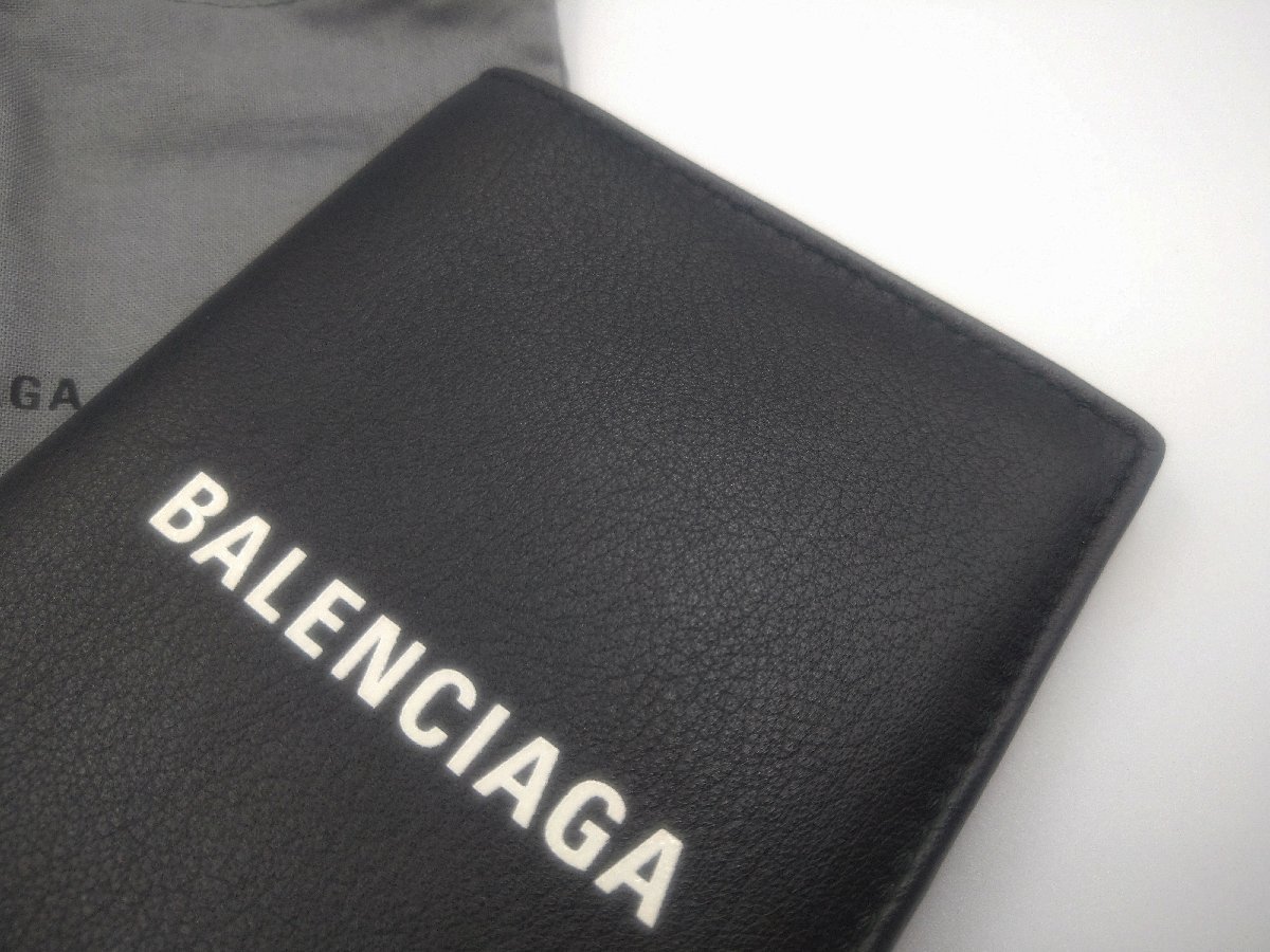 美品 BALENCIAGA/バレンシアガ エブリデイ パスポートケース 551991 ブラック レザー_画像3