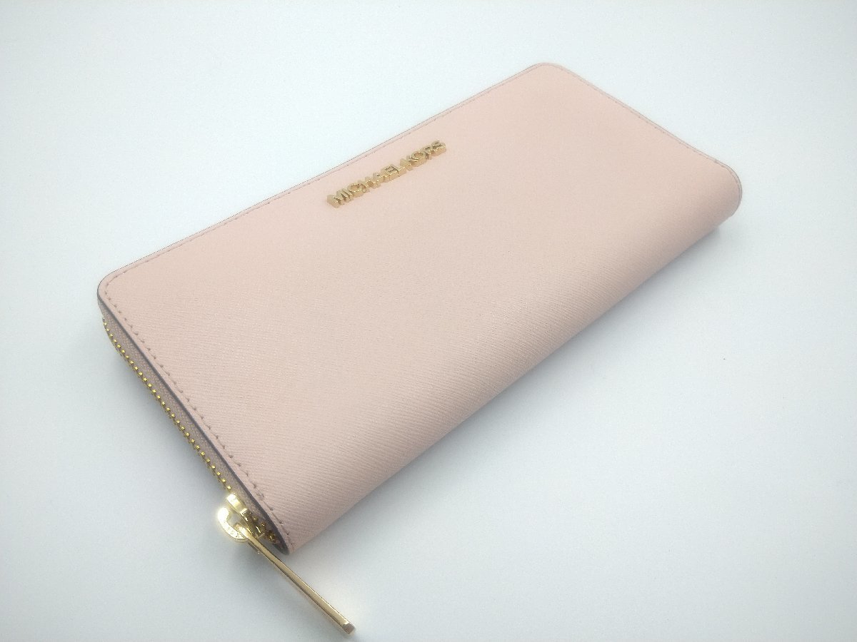 未使用品 MICHAEL KORS/マイケル コース ラウンドファスナー 長財布 35H3GTVZ3L ピンクベージュ _画像1