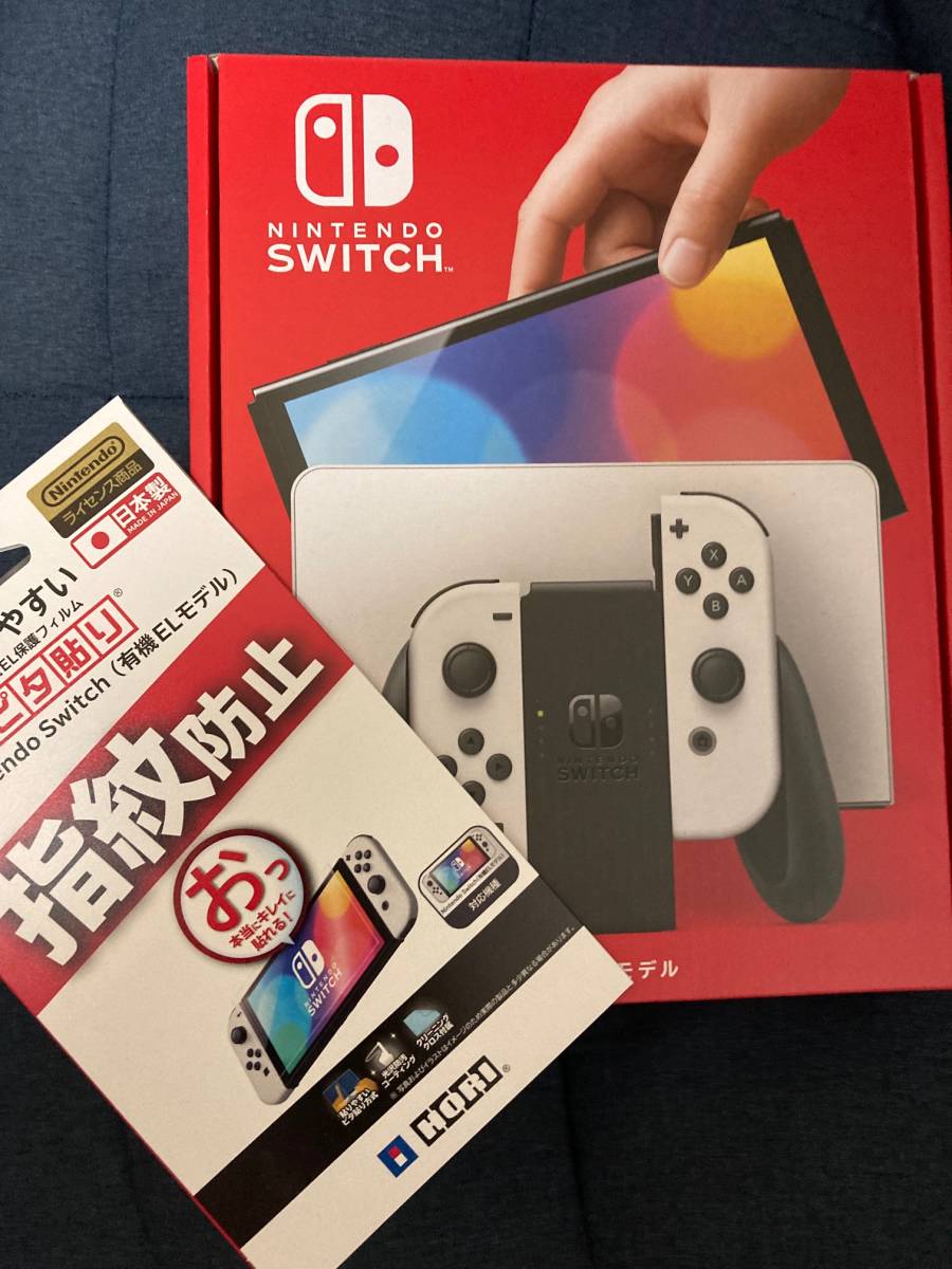 未開封・新品・送料無料・保護フィルム付/Nintendo Switch本体 有機EL