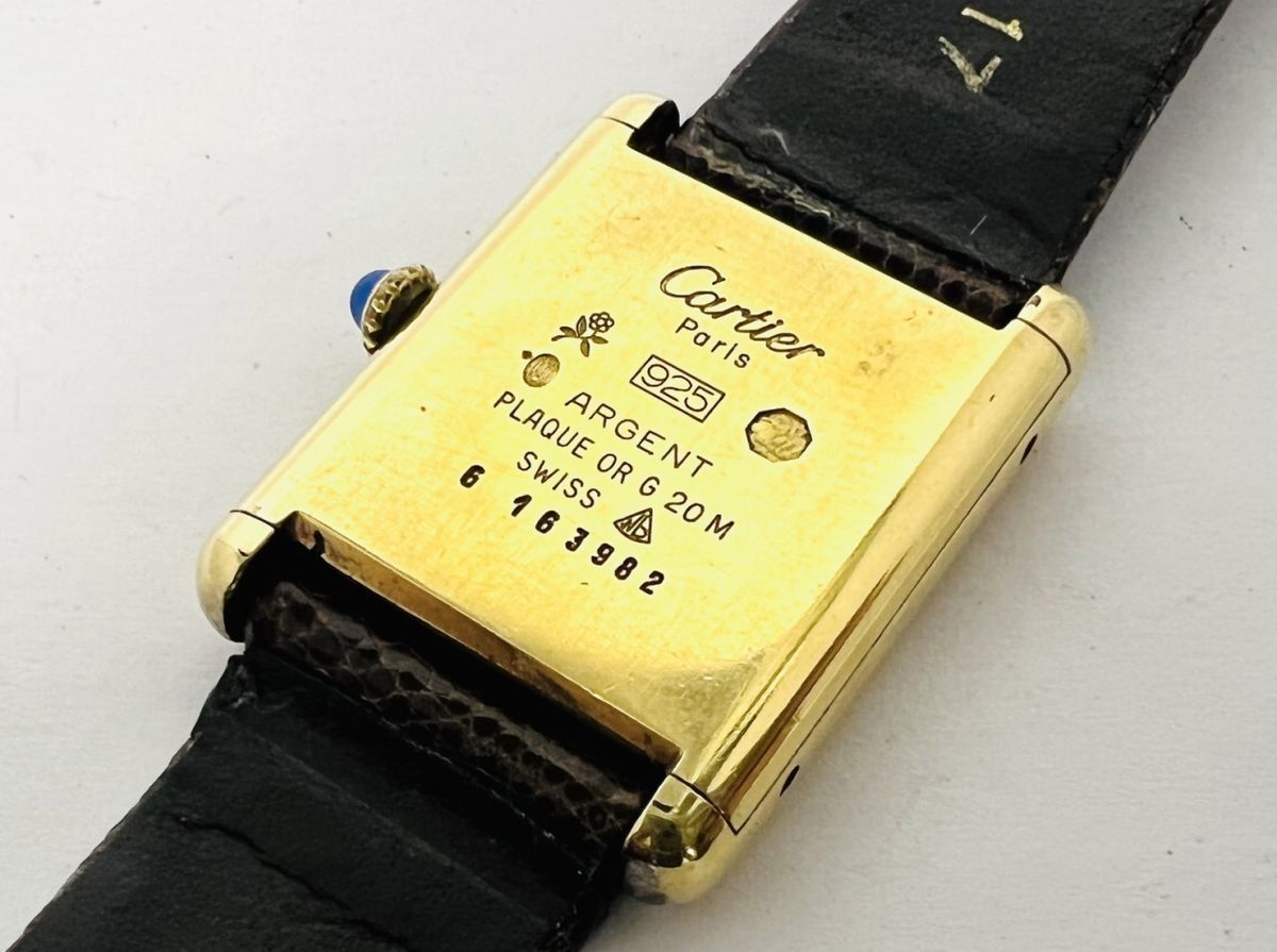 1円 カルティエ QZ マストコリゼ SV925 ゴールド文字盤 ラウンド 1円 カルティエ QZ マストコリゼ SV925 ゴールド文字盤 ラウンド