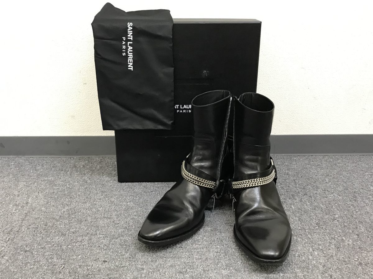 Q H SAINT LAURENT サンローラン チェーリングブーツ