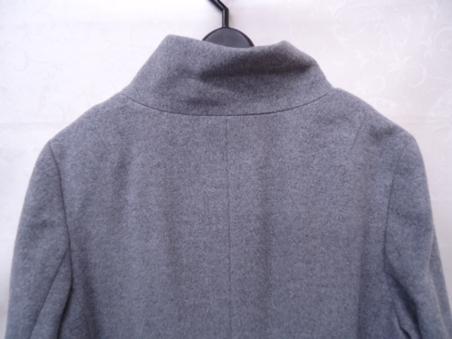 [KCM]j23-29-44* новый товар *[ Area Free большой размер ] женский воротник-стойка кашемир . шерстяное пальто серый размер 44