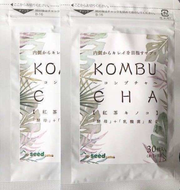 ★送料無料★コンブチャ KOMBUCHA 約2ヶ月分(30日分30粒入り×2袋)シードコムス サプリメント 乳酸菌 酵母 紅茶キノコ_画像1