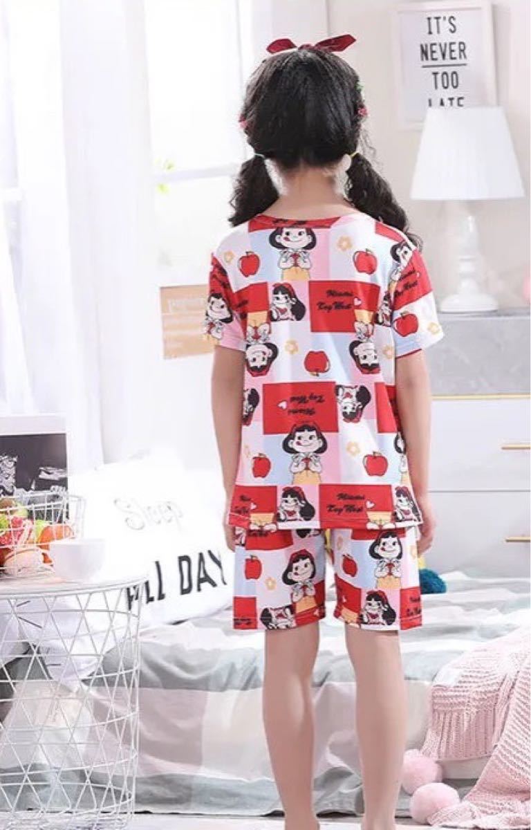 キッズパジャマ　ペコちゃん【130】キッズパンツ＋キッズ上着　女の子パジャマ