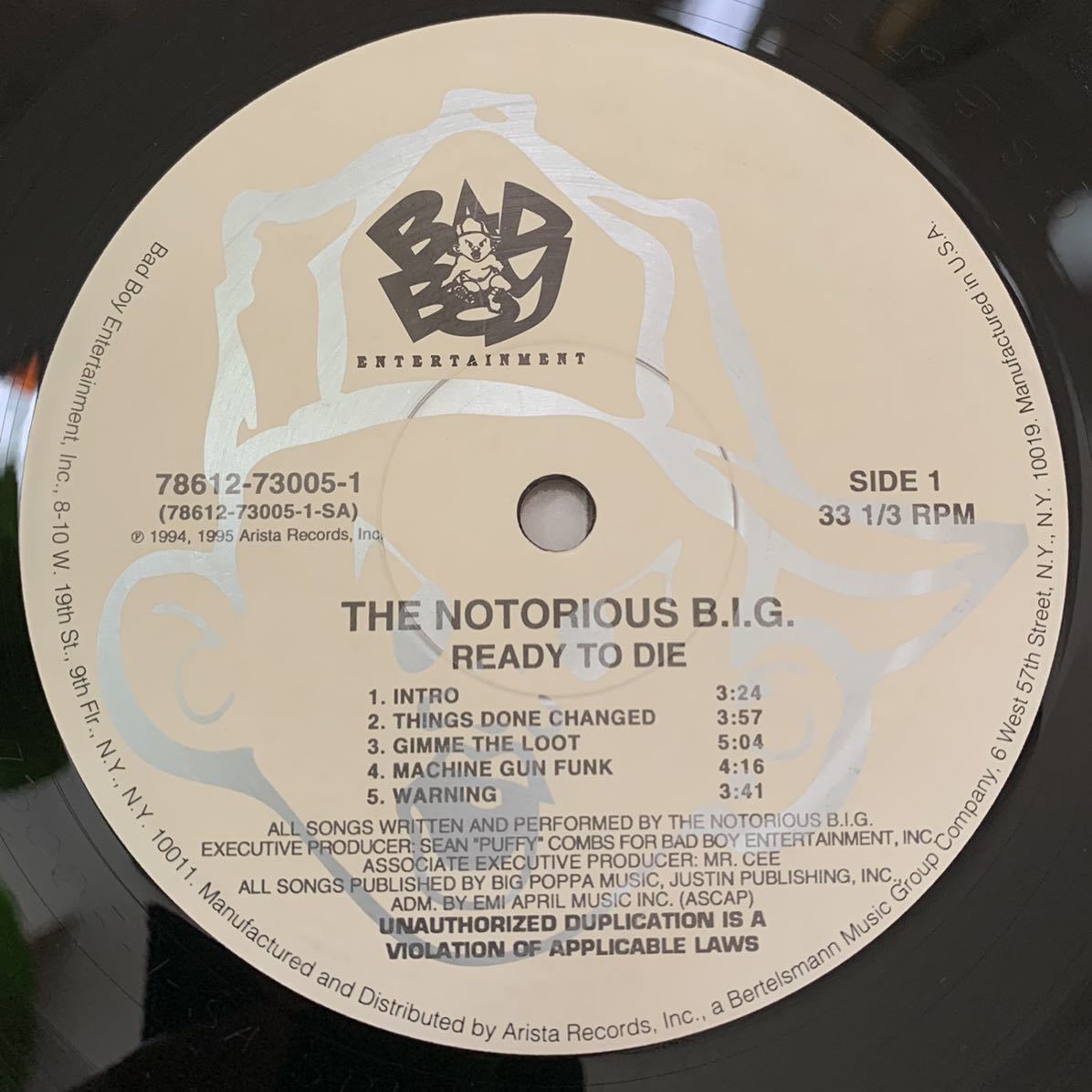 USオリジナル盤2LP NOTORIOUS B.I.G. - READY TO DIE NOTORIOUS BIG