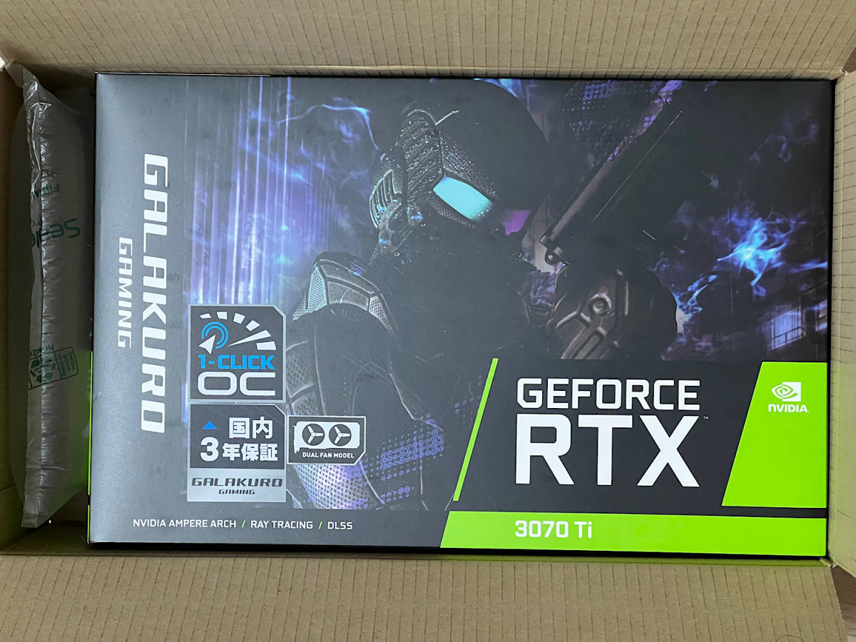 RTX-3070Ti ビデオカード】 玄人志向 GG-RTX3070Ti-E8GB/DF 未使用