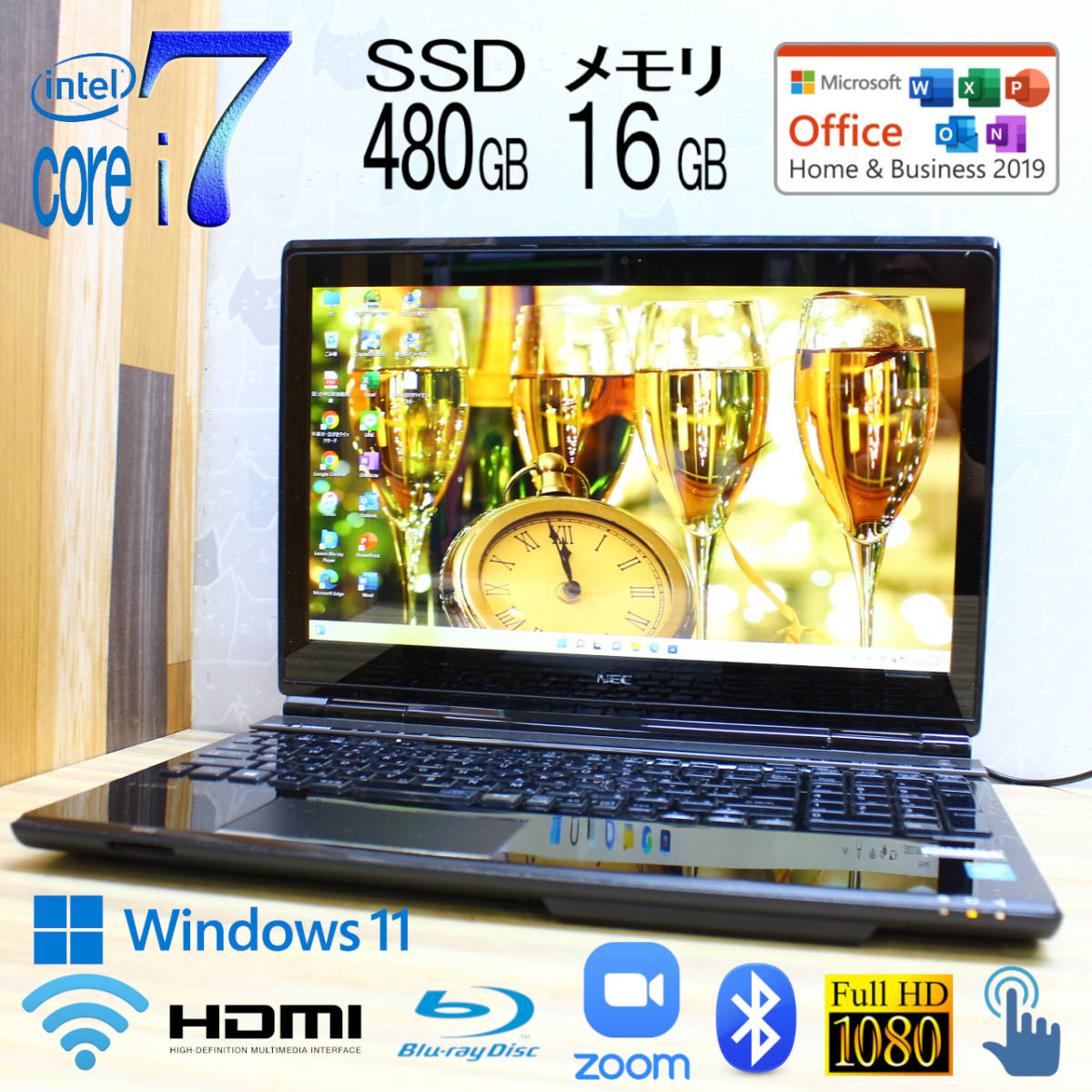 ★美品 最上級4世代4コアi7!新品SSD480GB メモリ16GB★LL850R Core i7-4700MQ Win11 Microsoft Office2019 Home&Business★P37813