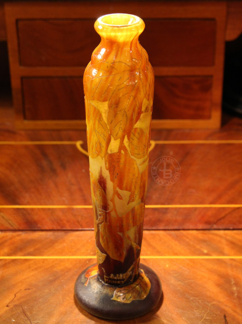 アンティーク　ドーム兄弟　Daum Nancy　カメオガラス　花瓶　22.5cm