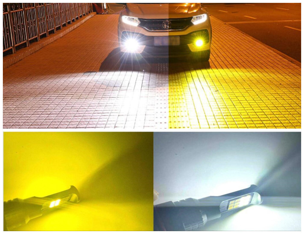 車検対応 爆光 2色切り替え ホワイト イエロー アイスブルー レモングリーン LED フォグランプ H8/H11/H16/HB4 デリカ D5 H19.1 CV5W*s_画像2