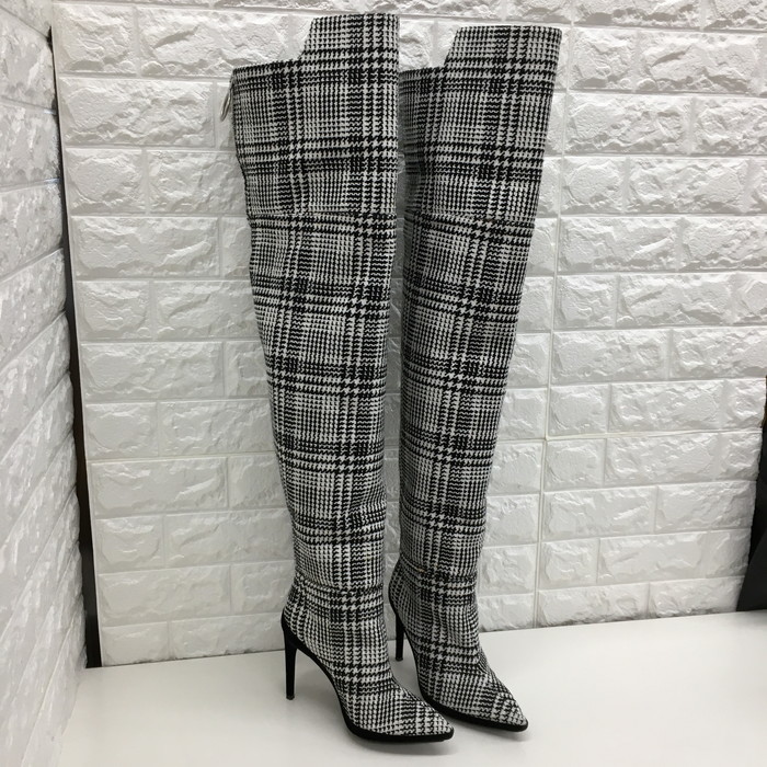 OFF-WHITE VIRGIL ABLOH lady's long boots pin heel declared size :37 [jgg]