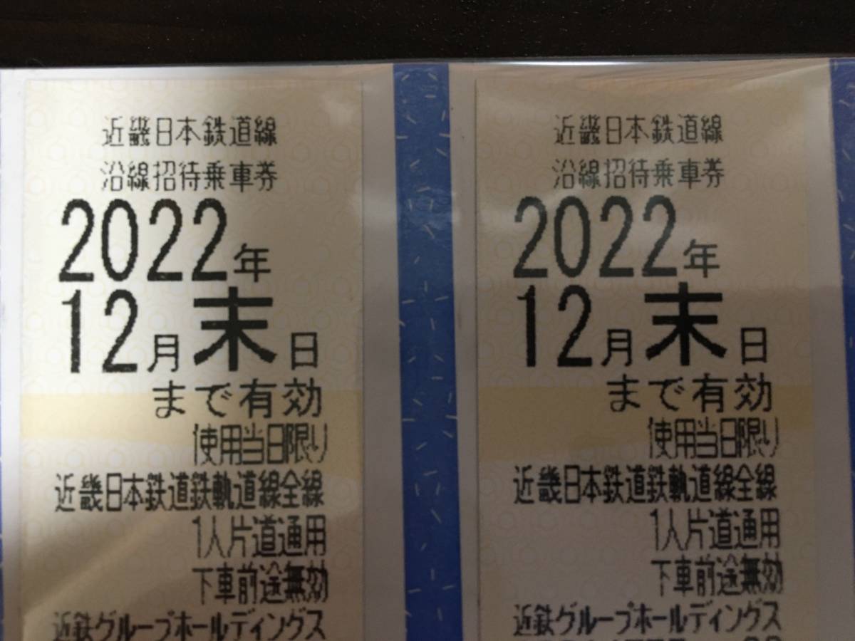 近鉄グループホールディングス　近畿日本鉄道　株主優待電車乗車証　2枚　2022年12月31日迄　出品数5_画像1