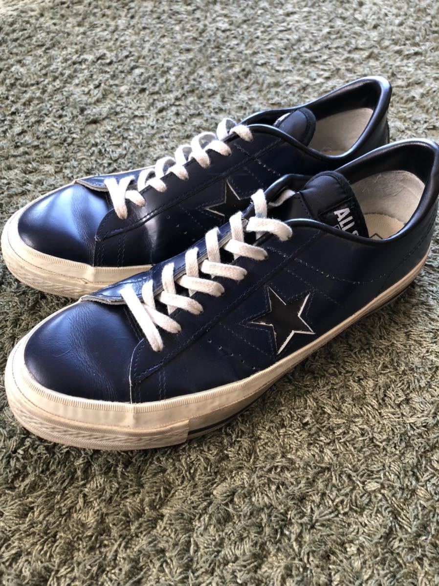 CONVERSE ONESTAR NAVY SIZE 9 MADE IN JAPAN コンバースワンスターレザー ネイビー　27.5 日本製_画像3