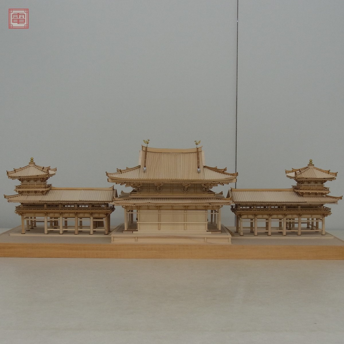 組立済 ウッディージョー 1/75 平等院鳳凰堂 木製建築模型 Woody Joe 現状品【80