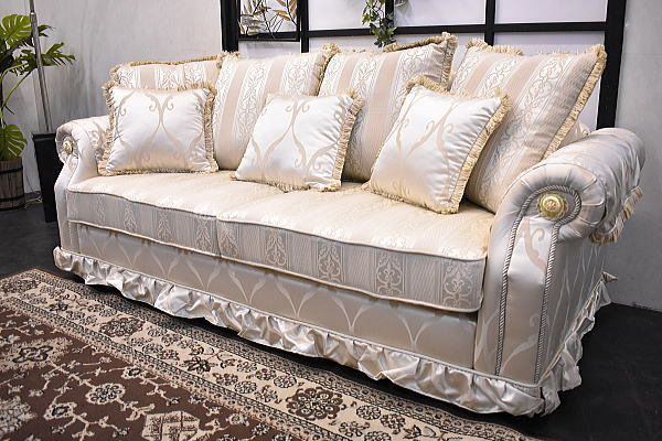 ST4-2M02-KC=[ prompt decision opening installation new goods unused goods ] European style large 3 seater . sofa [ elegant cloth-covered 3P ivory outlet modern 