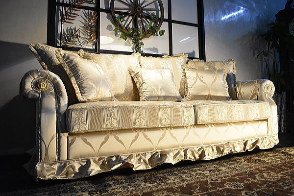 ST4-2M02-KC=[ prompt decision opening installation new goods unused goods ] European style large 3 seater . sofa [ elegant cloth-covered 3P ivory outlet modern 