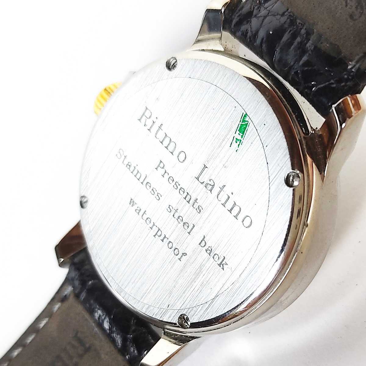 動作品 RITMO LATINO リトモラティーノ ムーンフェイズ 球面ガラス カレンダークロノグラフ メンズ腕時計 稼働品 c382_画像6