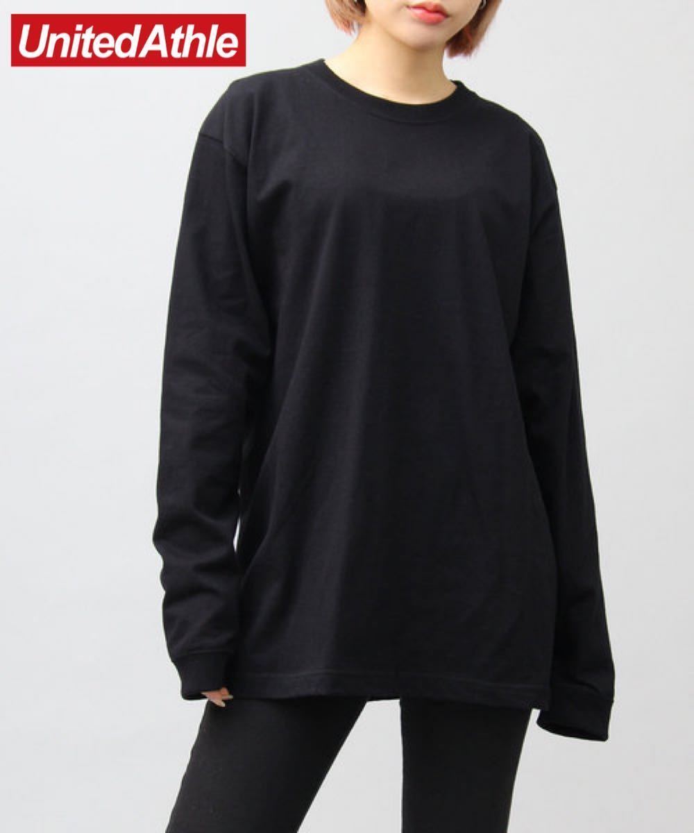 新品 ユナイテッドアスレ 無地 長袖Tシャツ ロンT ユニセックス 黒 ブラック XSの画像9