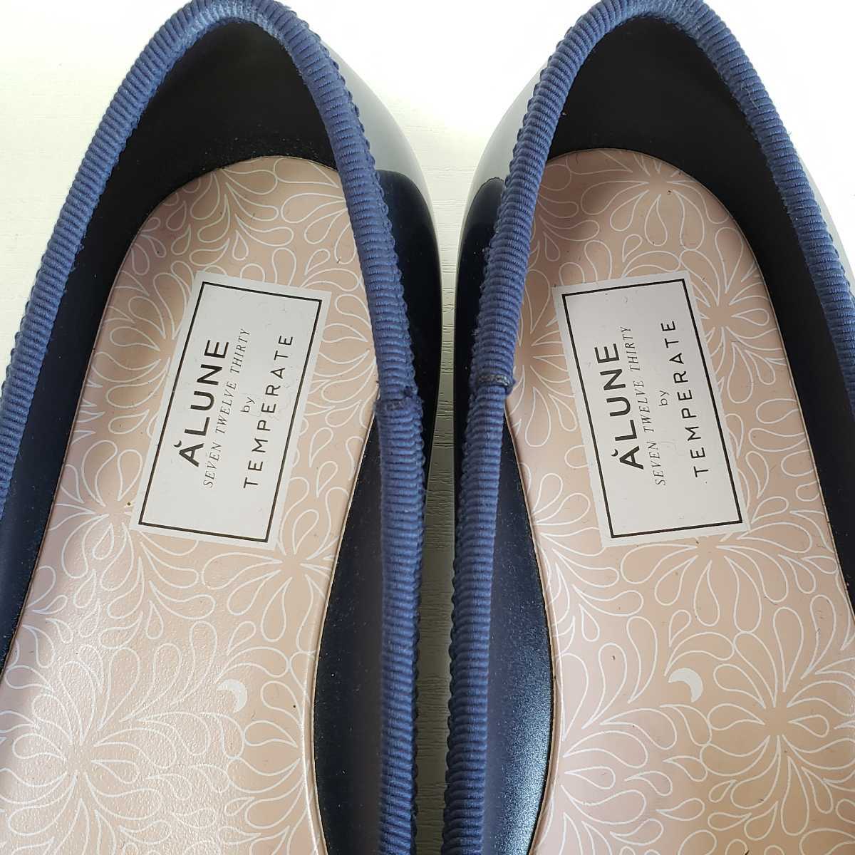  beautiful goods *ALUNEa Rene Seven Twelve Thirty by TEMPERATE W name rain shoes / ballet shoes / Raver (37#23~23.5cm) navy 
